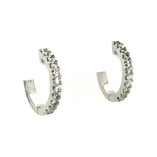 Diamond Huggie Earrings (20 round diamonds)