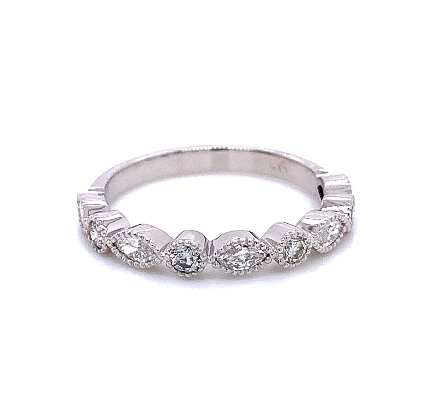 Round and Marquise Stackable Rings