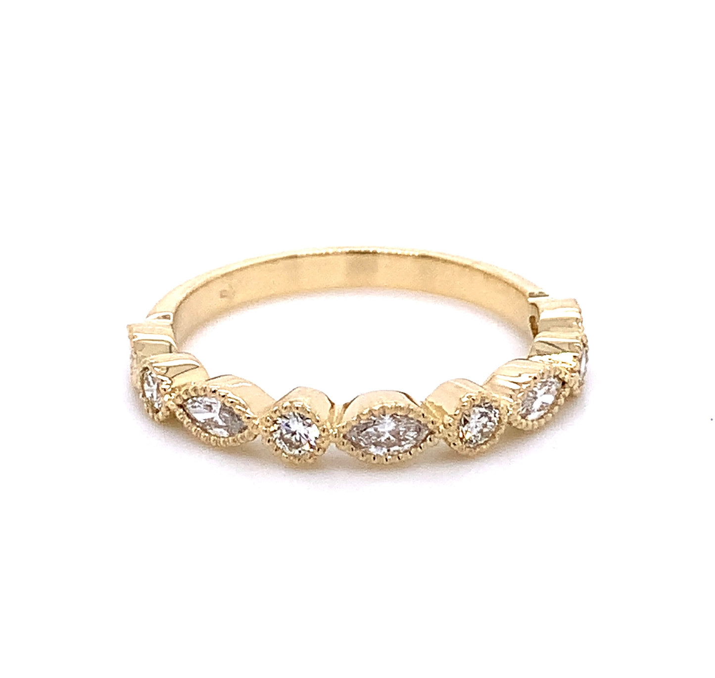 Round and Marquise Stackable Rings
