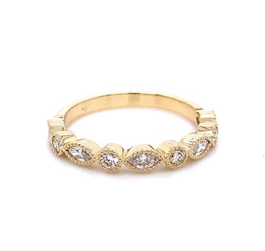 Alternating Round and Marquise Stackable Rings