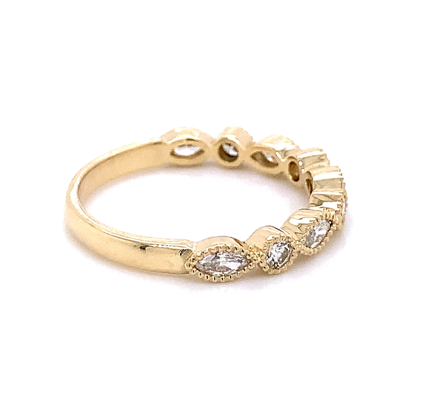 Round and Marquise Stackable Rings