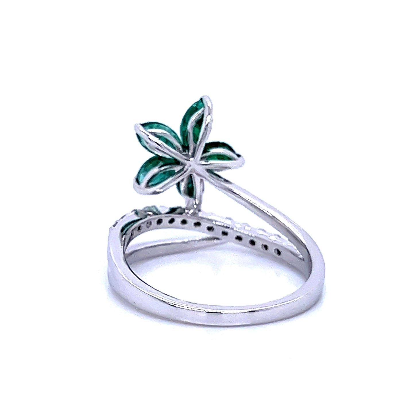Emerald and Diamond Flora Ring