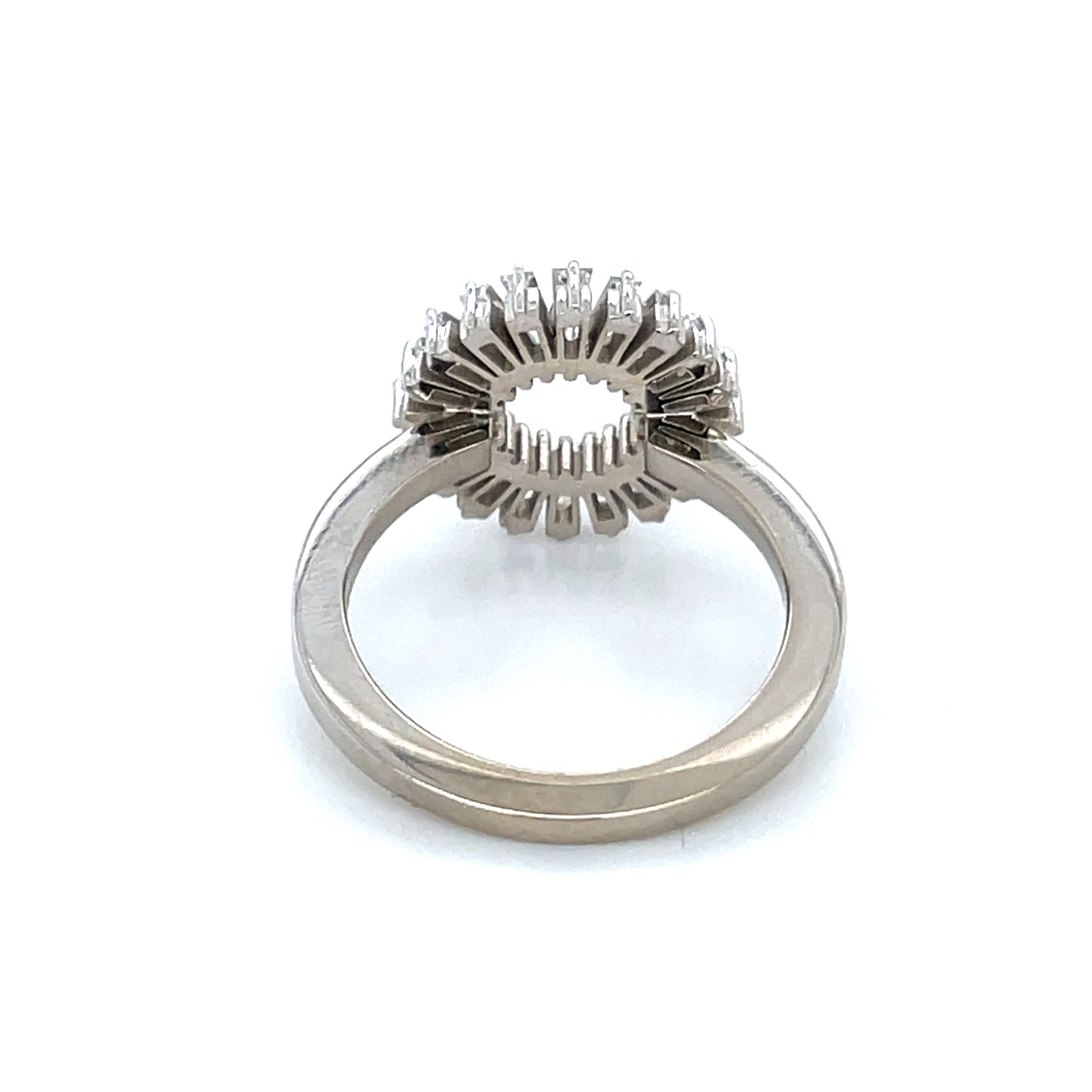 Baguette Diamond Disc Ring in 14k White, Yellow, or Rose Gold