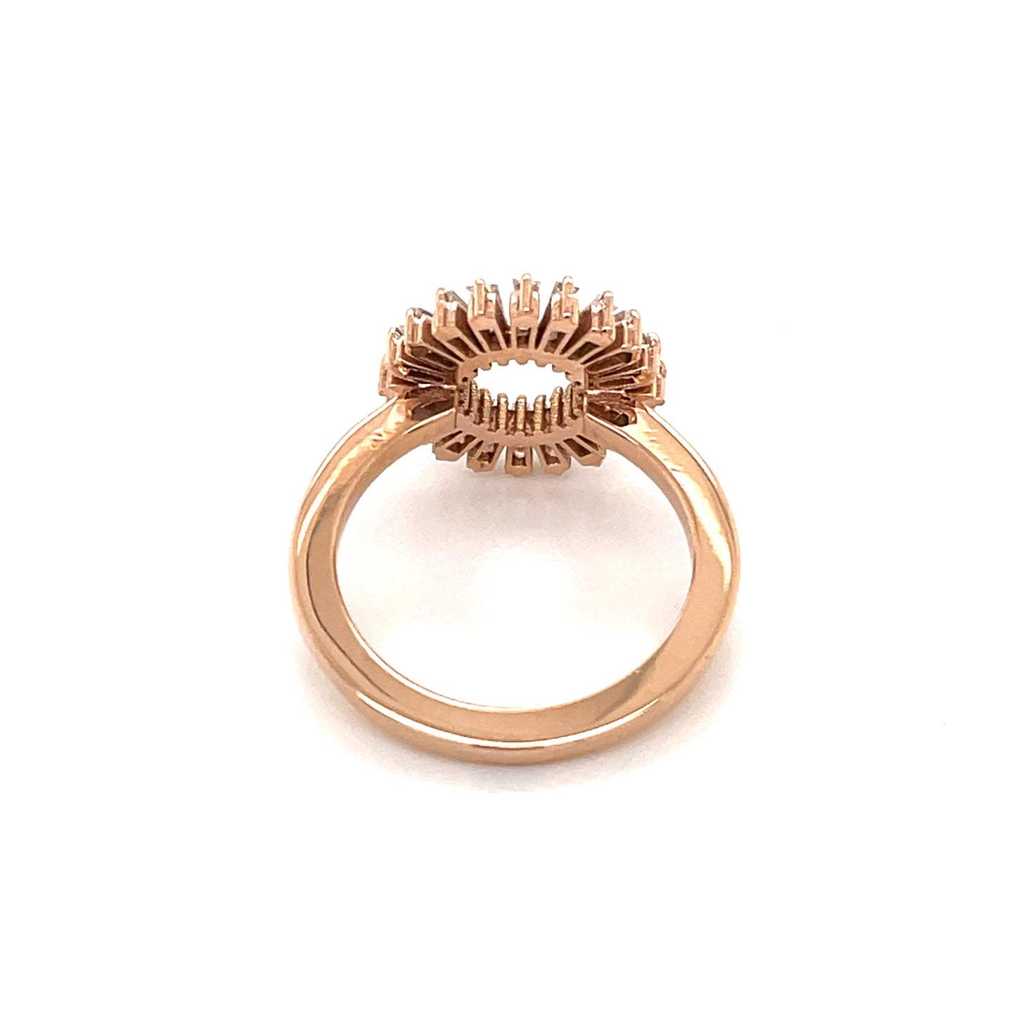 Baguette Diamond Disc Ring in 14k White, Yellow, or Rose Gold