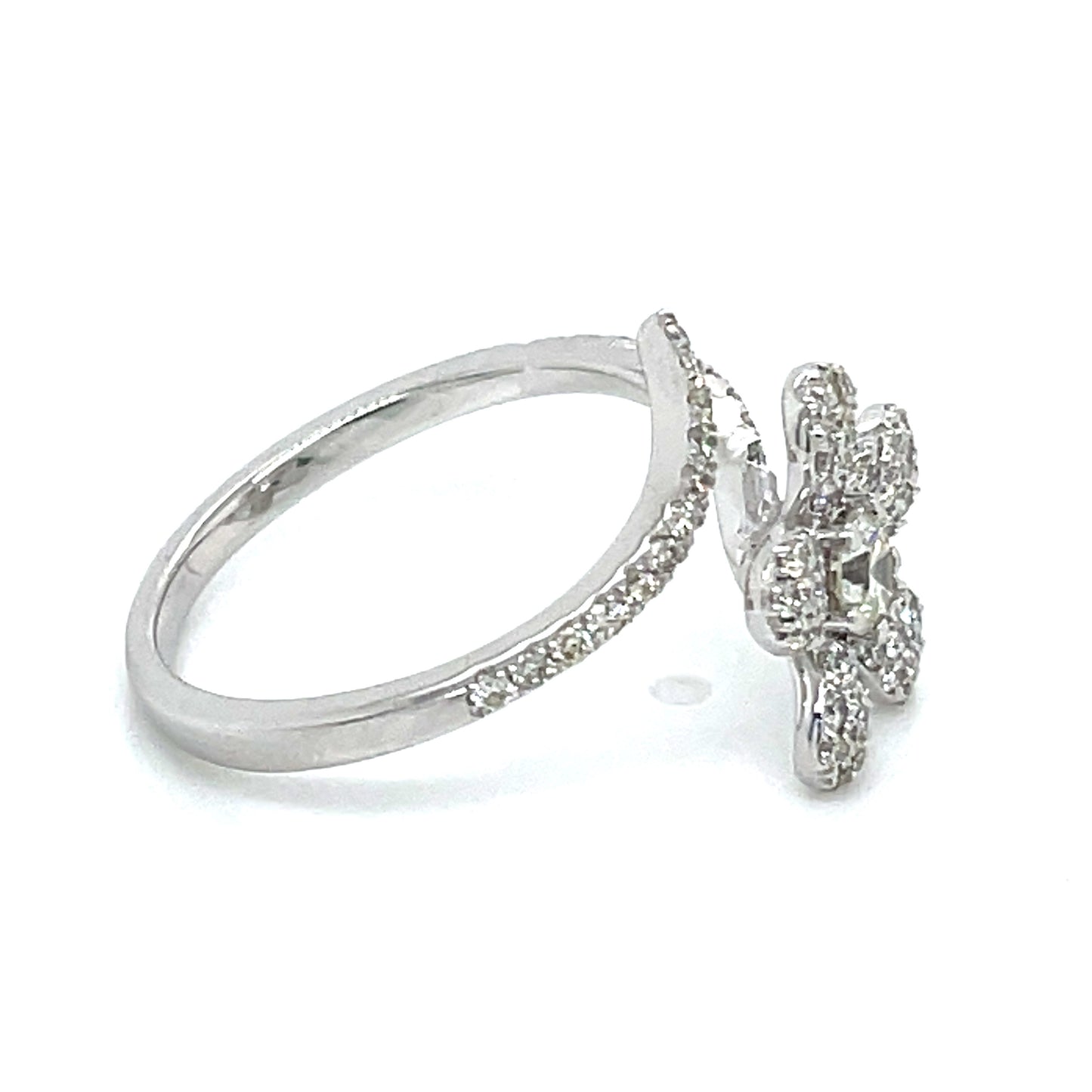 Diamond Flower Ring in 14k Yellow or White Gold