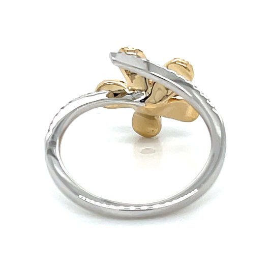 Diamond Flower Ring in 14k Yellow or White Gold