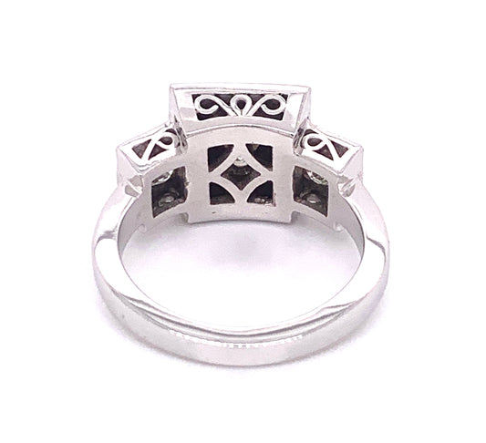 3-Stone Princess Cut Diamond Engagement Ring in 14K White Gold