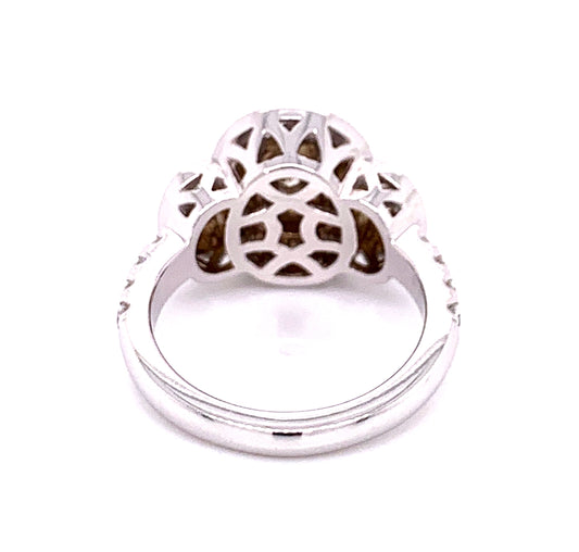 3 Stone Oval Diamond Engagement Ring