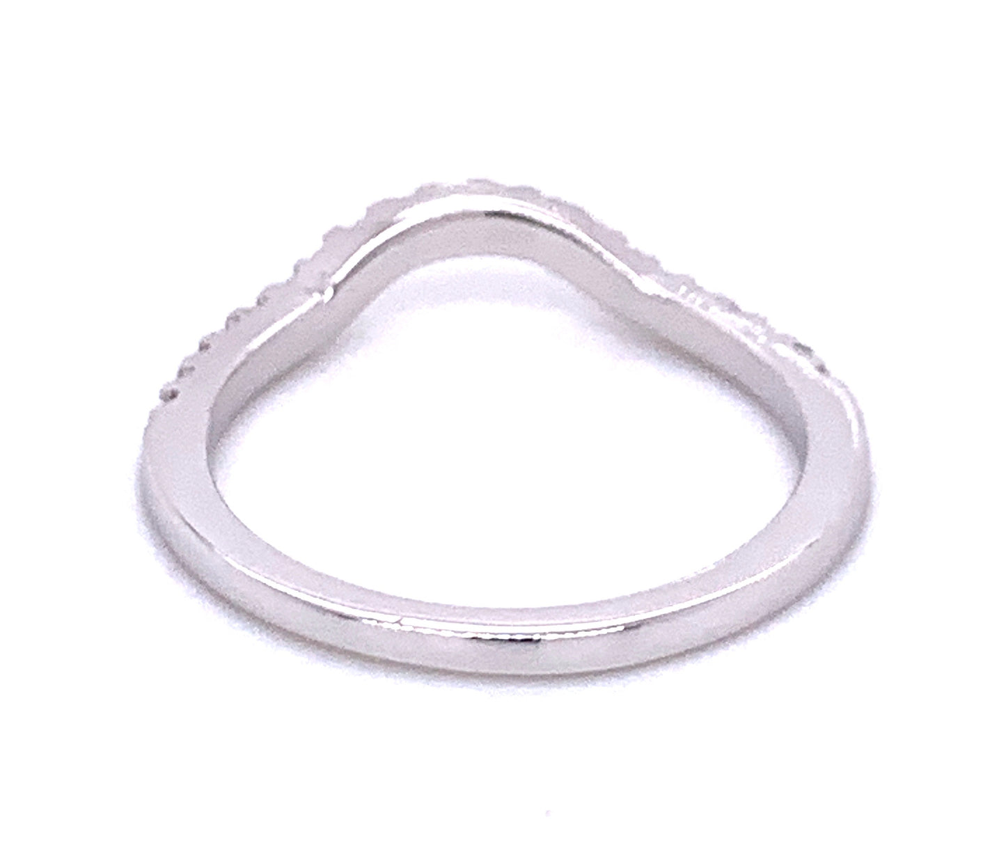 Curved Half-Eternity Diamond Wedding Band in 14K White Gold
