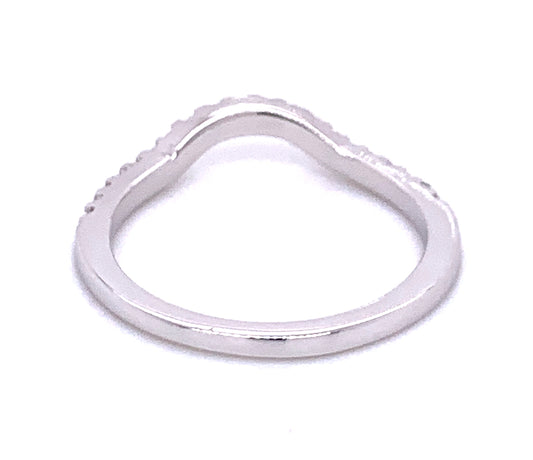 Curved Half-Eternity Diamond Wedding Band in 14K White Gold