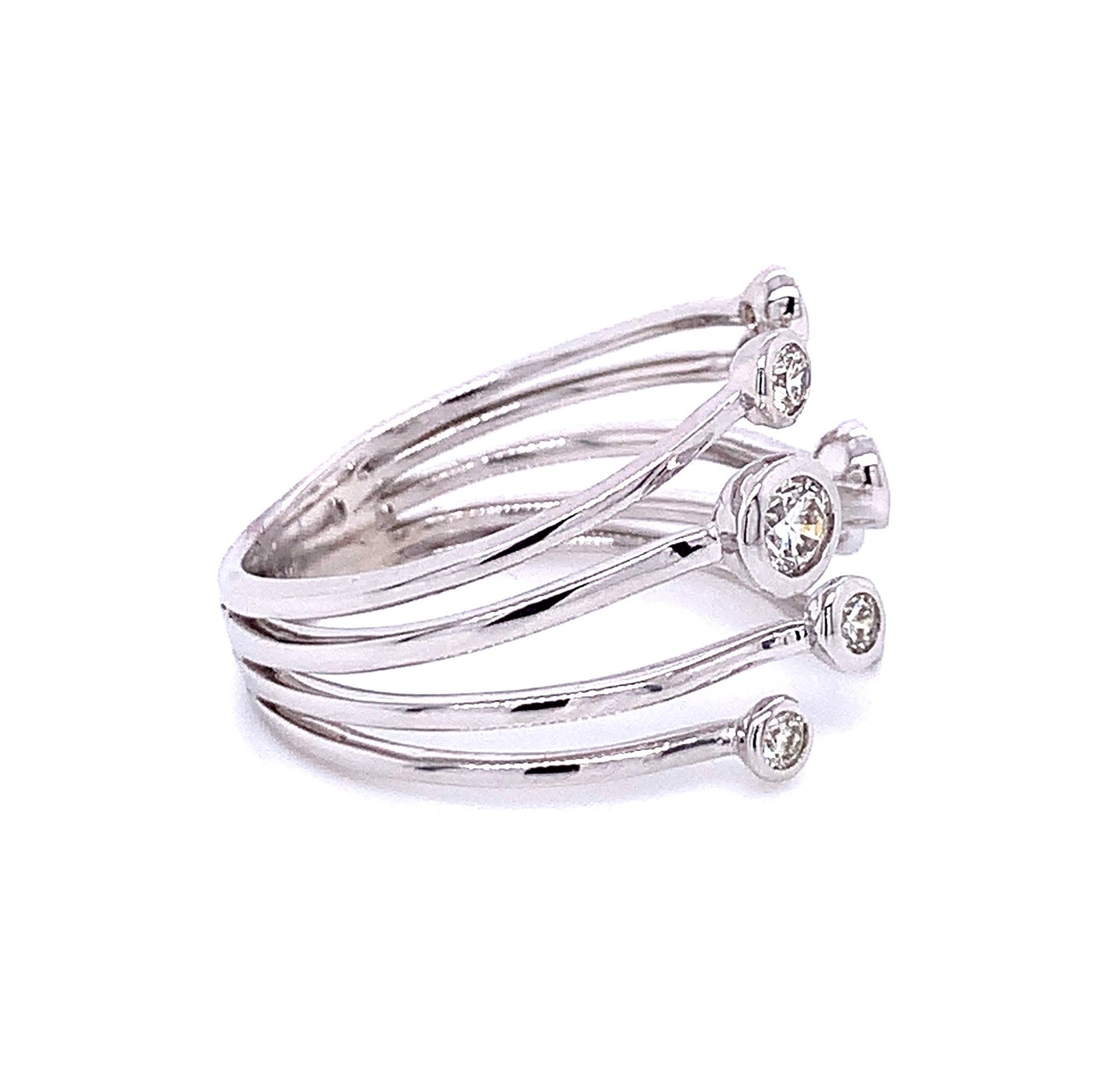 Open Cuff Diamond Bubble Ring