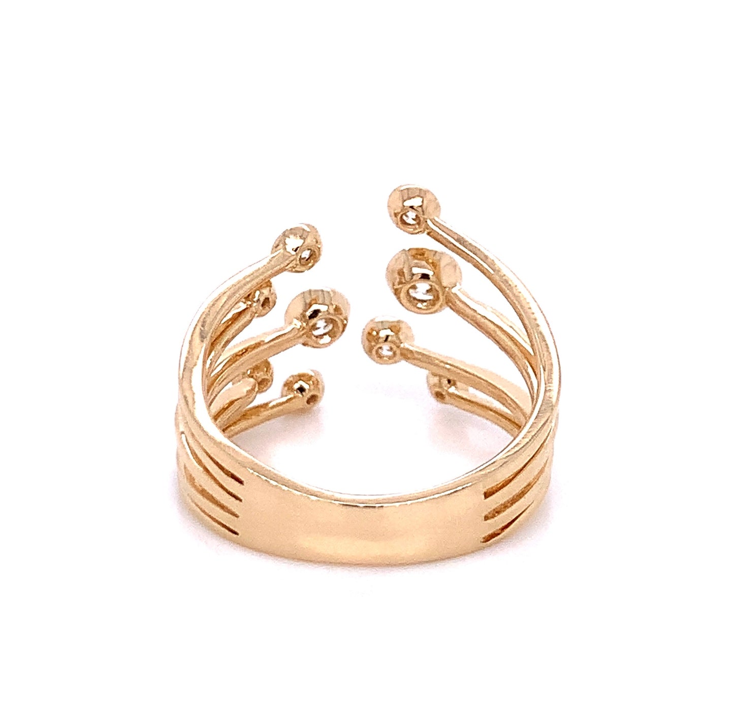 Open Cuff Diamond Bubble Ring