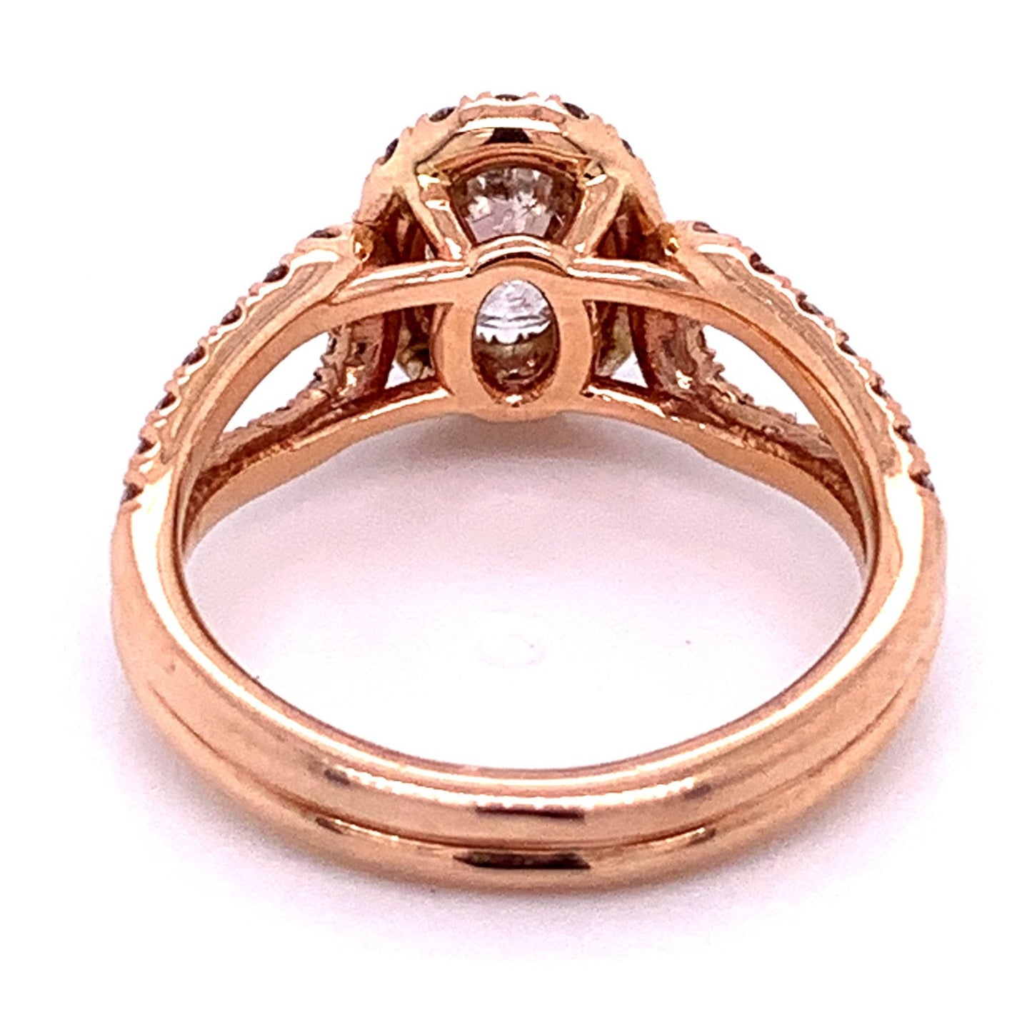 14K Rose Gold Halo Oval Diamond Engagement Ring