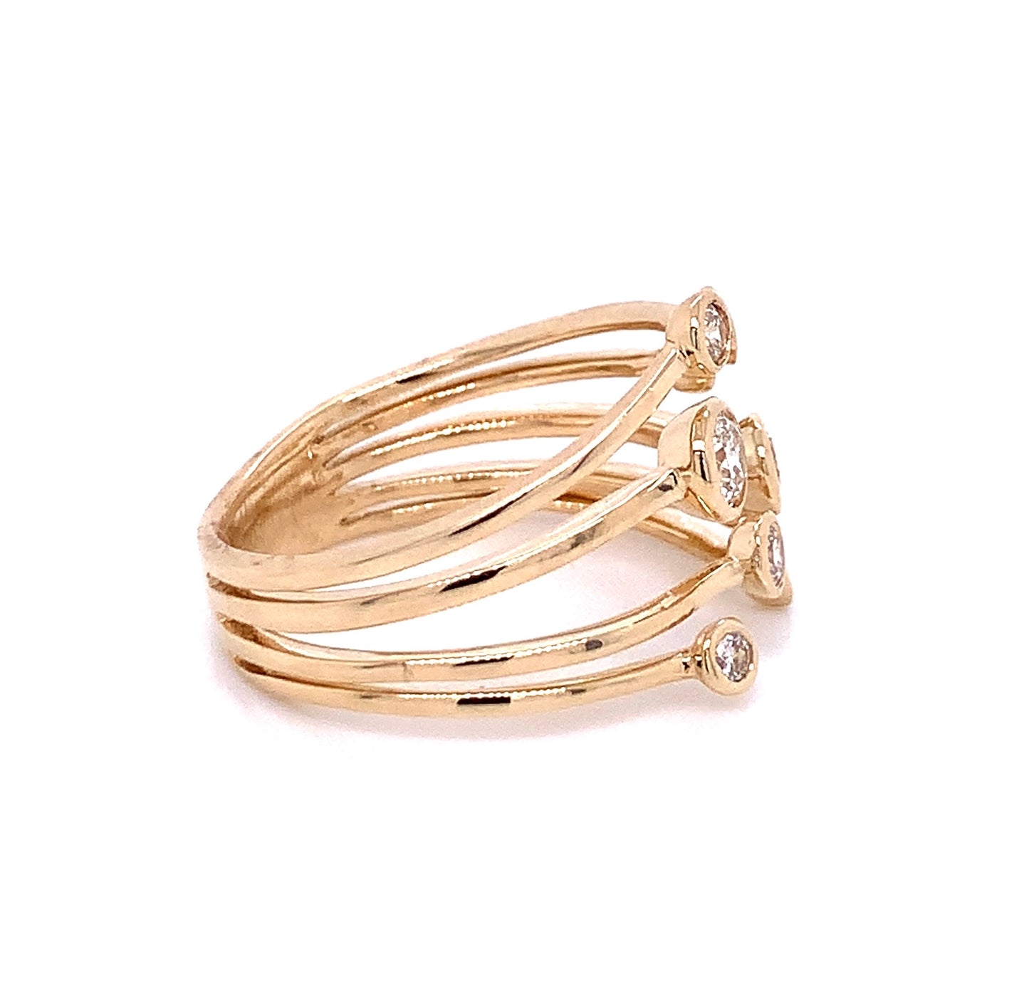 Open Cuff Diamond Bubble Ring