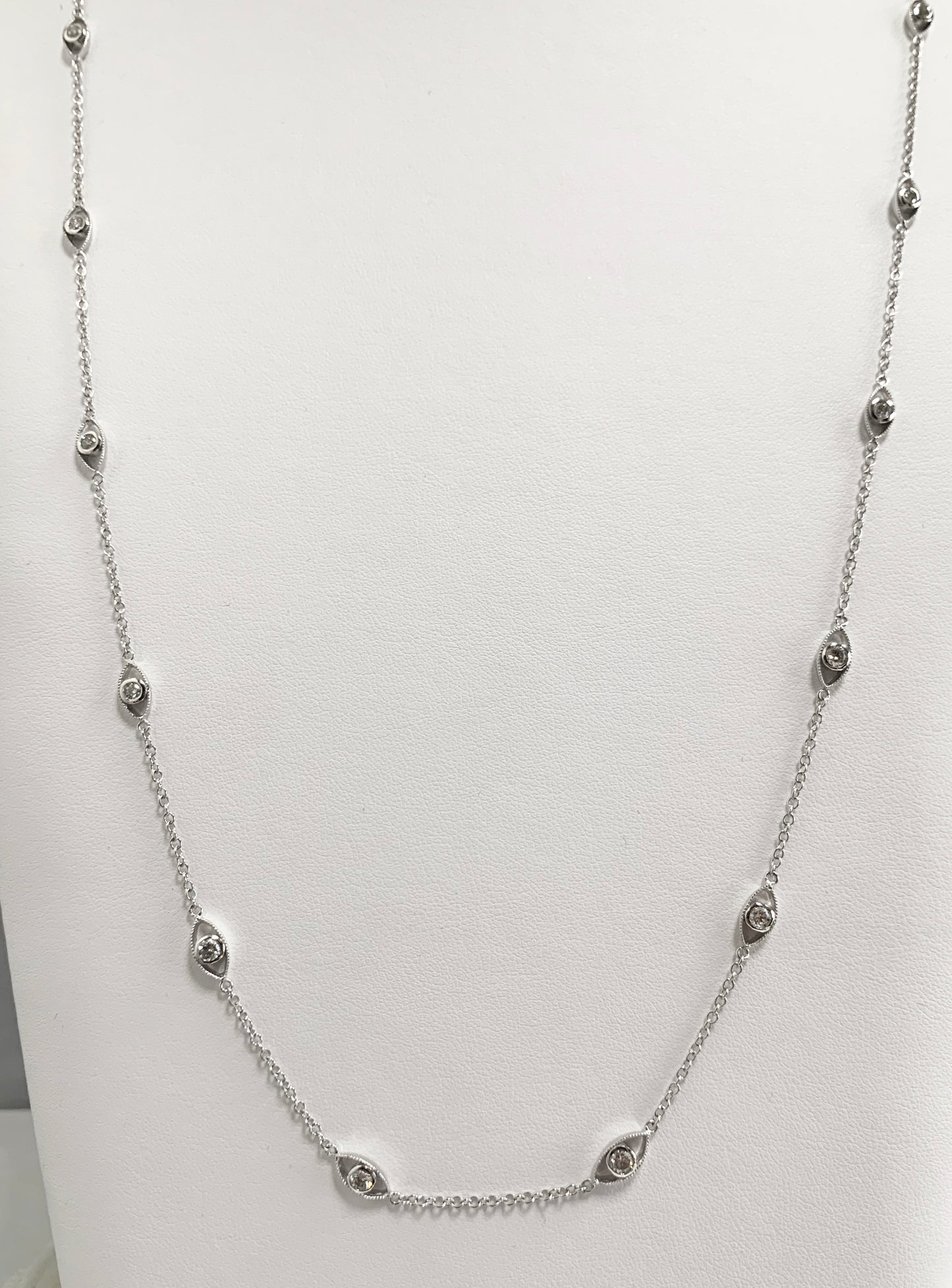 Diamonds By the Yard Eye Necklace in 14K White Gold