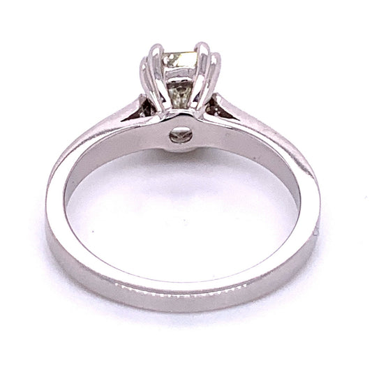 Emerald Cut Diamond Engagement Ring in 14K White Gold