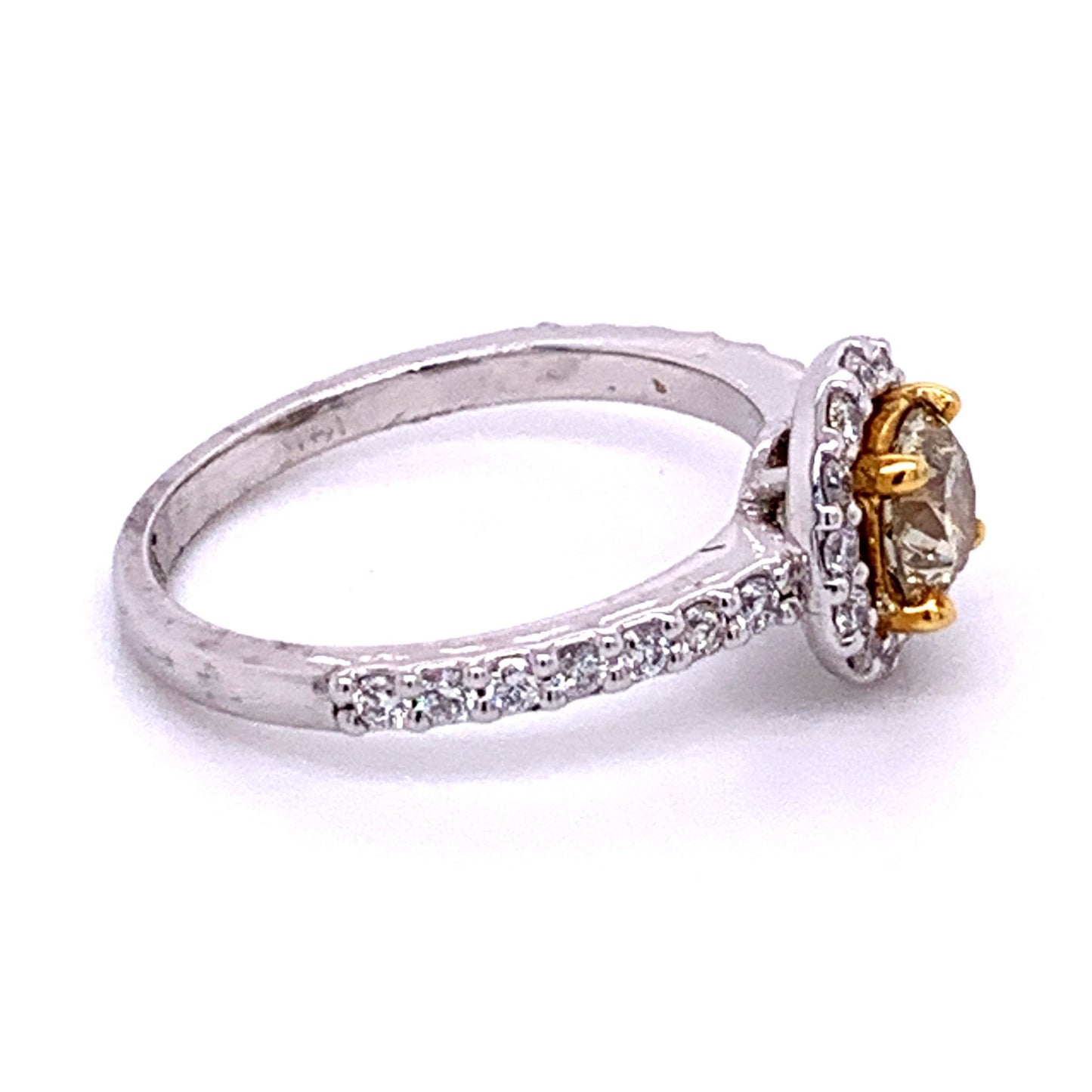 Fancy Halo Diamond Engagement Ring in 14K Two-Tone Gold