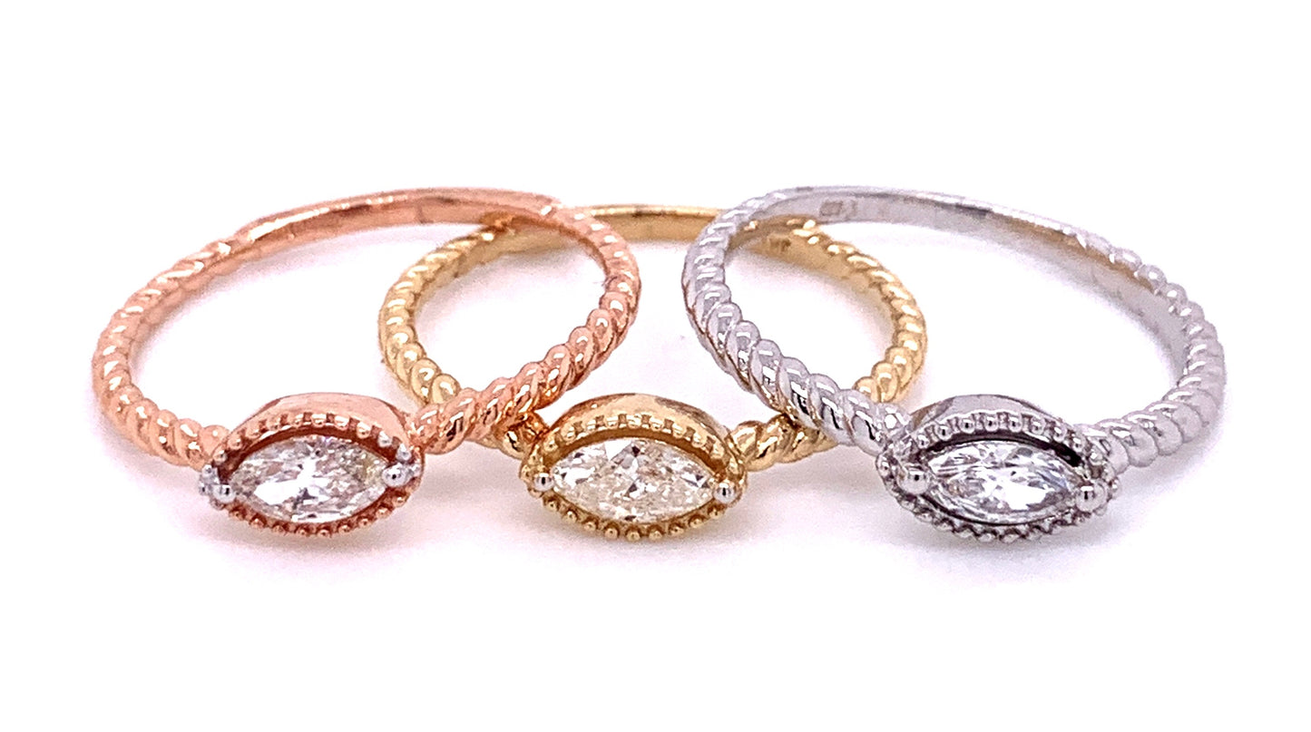 Marquise Eye Stackable Diamond Ring