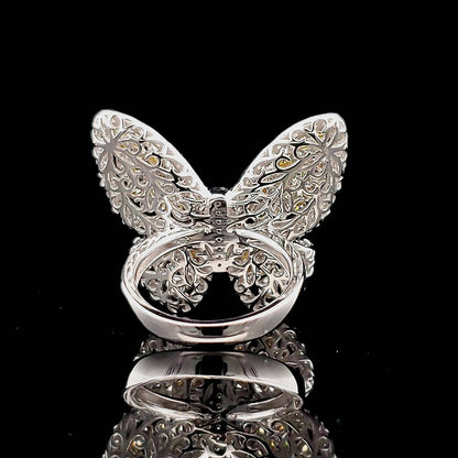 Broad Butterfly Honeycomb Ring