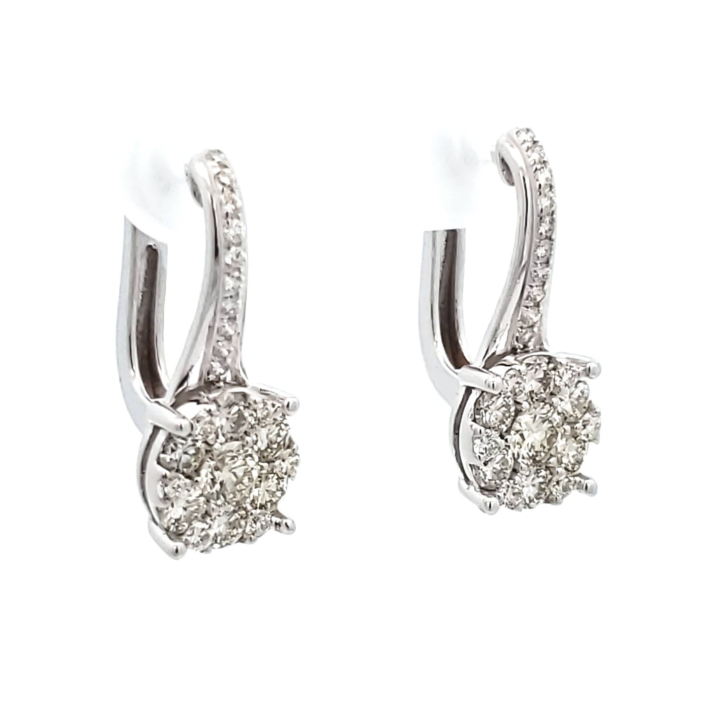 Diamond Cluster Huggie Earrings