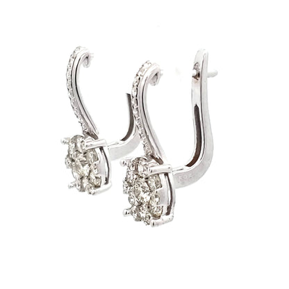 Diamond Cluster Huggie Earrings