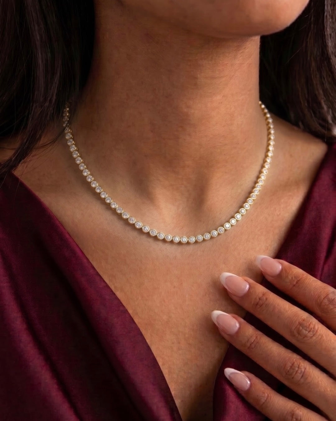 Bezel Classic Tennis Necklace – Lab Diamond
