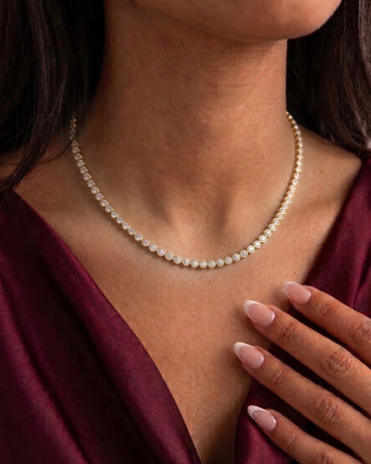 Bezel Classic Tennis Necklace – Lab Diamond