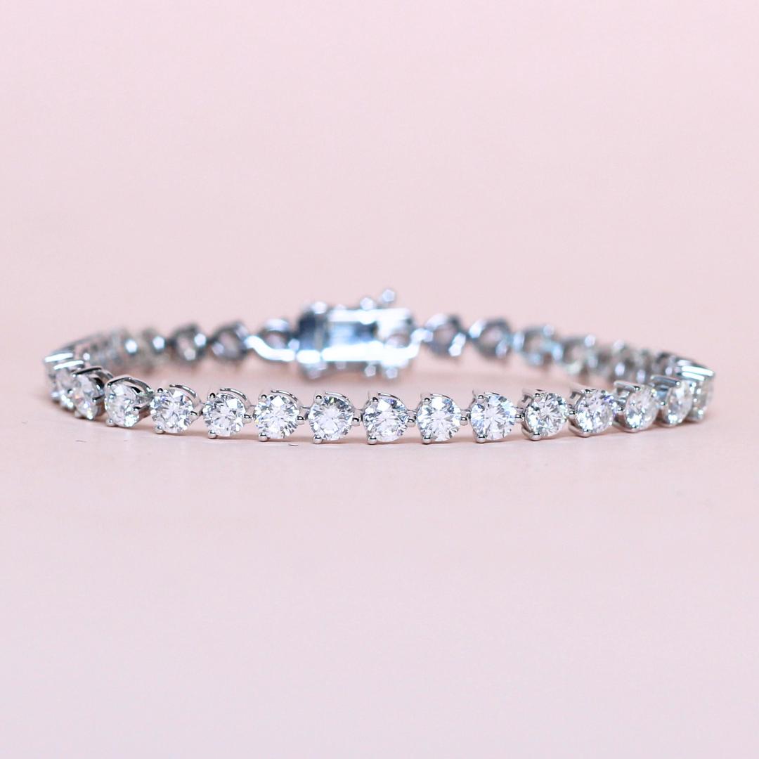 3-Prong Classic Tennis Bracelet – Natural Diamond