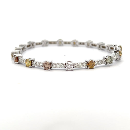 Rainbow Diamond Tennis Bracelet 18K