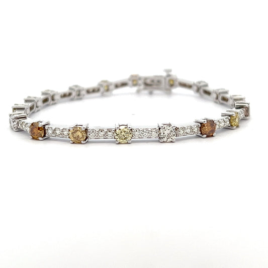 Rainbow Diamond Tennis Bracelet 18K