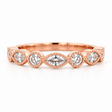 Round & Marquise Halfway Alternating Stackable Ring