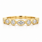 Round & Marquise Halfway Alternating Stackable Ring