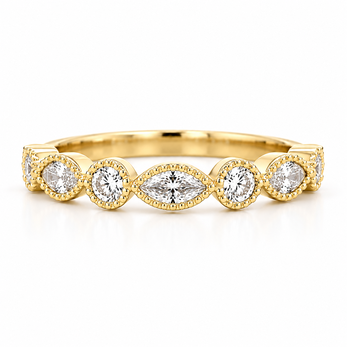 Round & Marquise Alternating Stackable