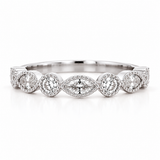 Round & Marquise Halfway Alternating Stackable Ring