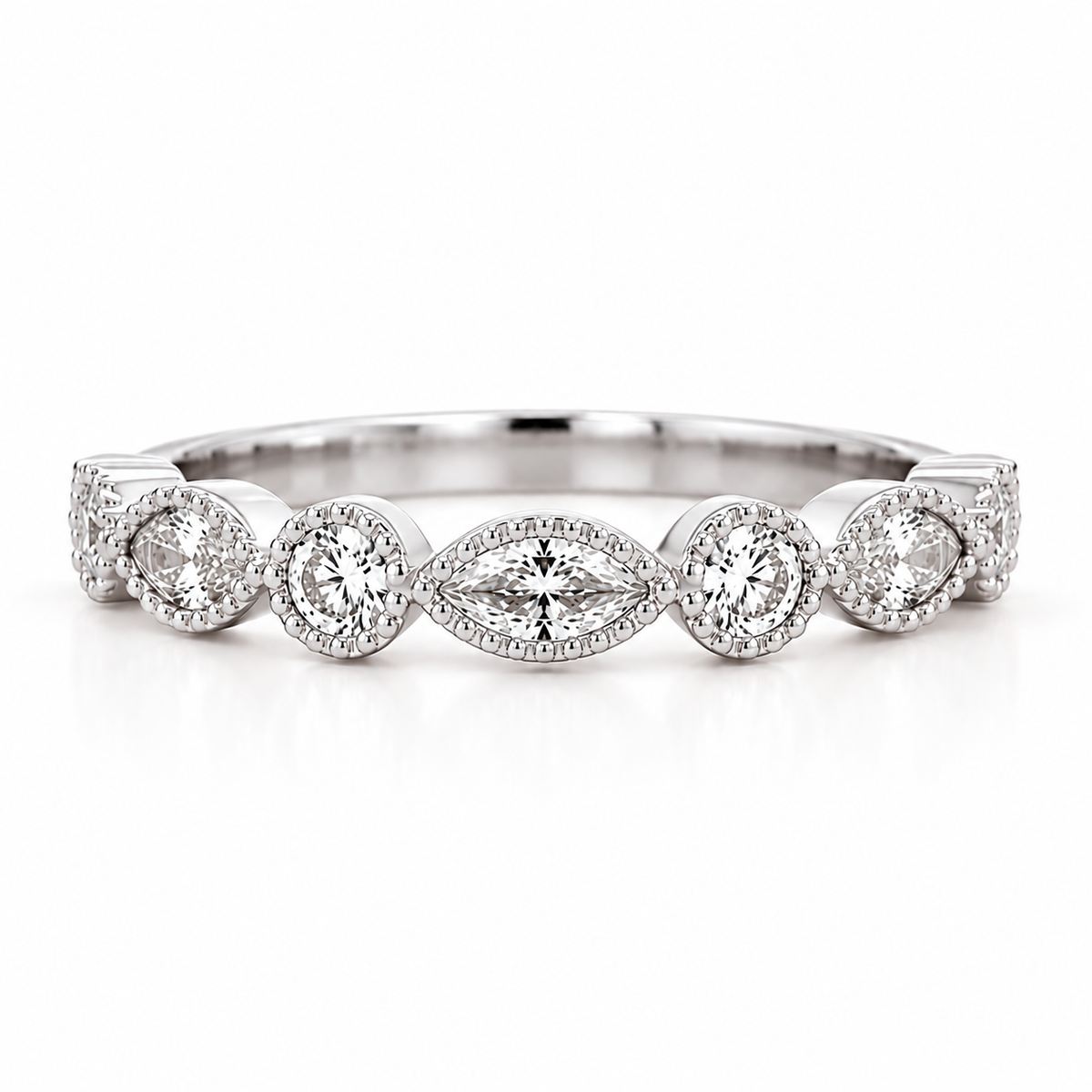 Round & Marquise Alternating Stackable