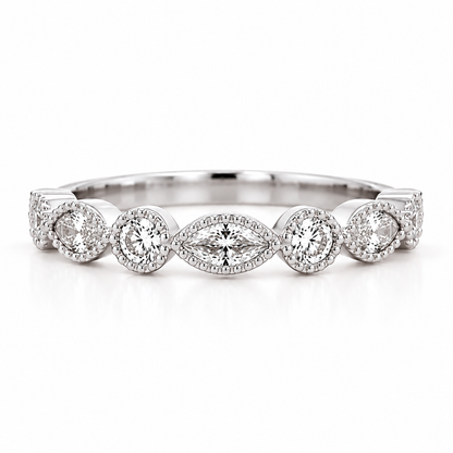 Round & Marquise Alternating Stackable