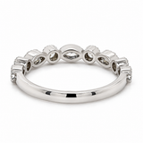 Round & Marquise Halfway Alternating Stackable Ring