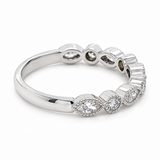 Round & Marquise Halfway Alternating Stackable Ring