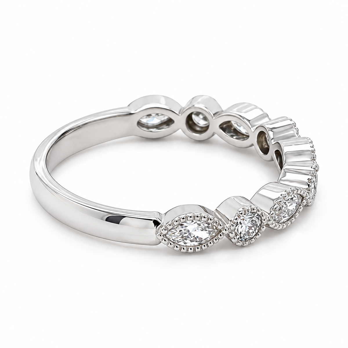 Round & Marquise Alternating Stackable