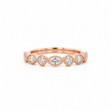 Round & Marquise Halfway Alternating Stackable Ring