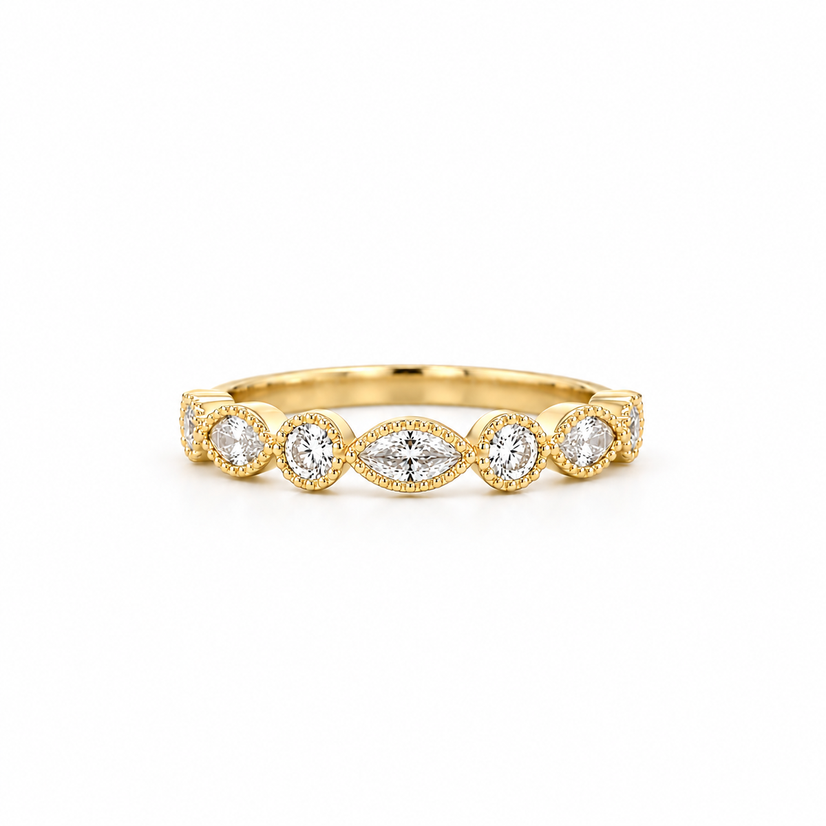Round & Marquise Alternating Stackable