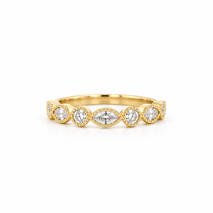 Round & Marquise Alternating Stackable