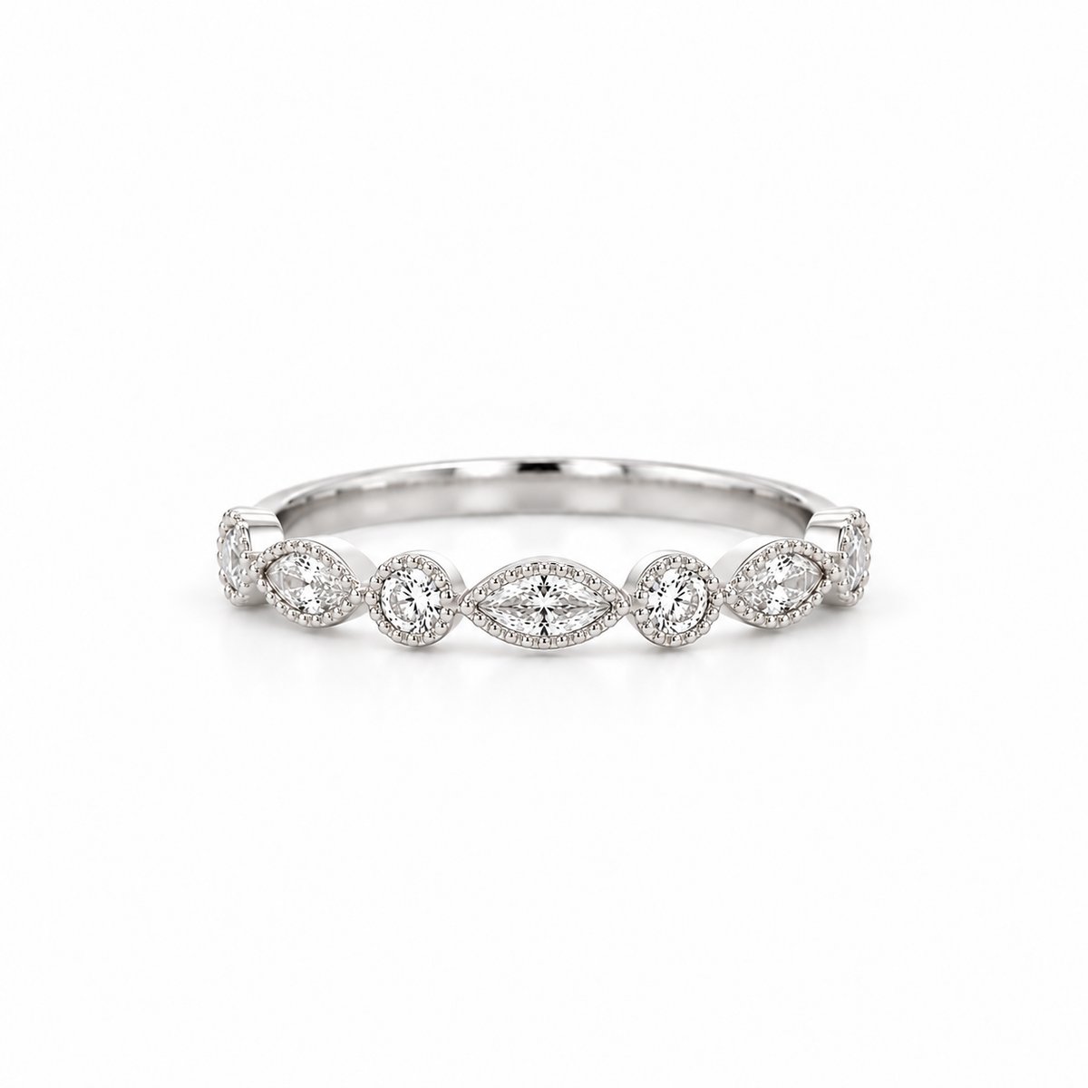 Round & Marquise Alternating Stackable