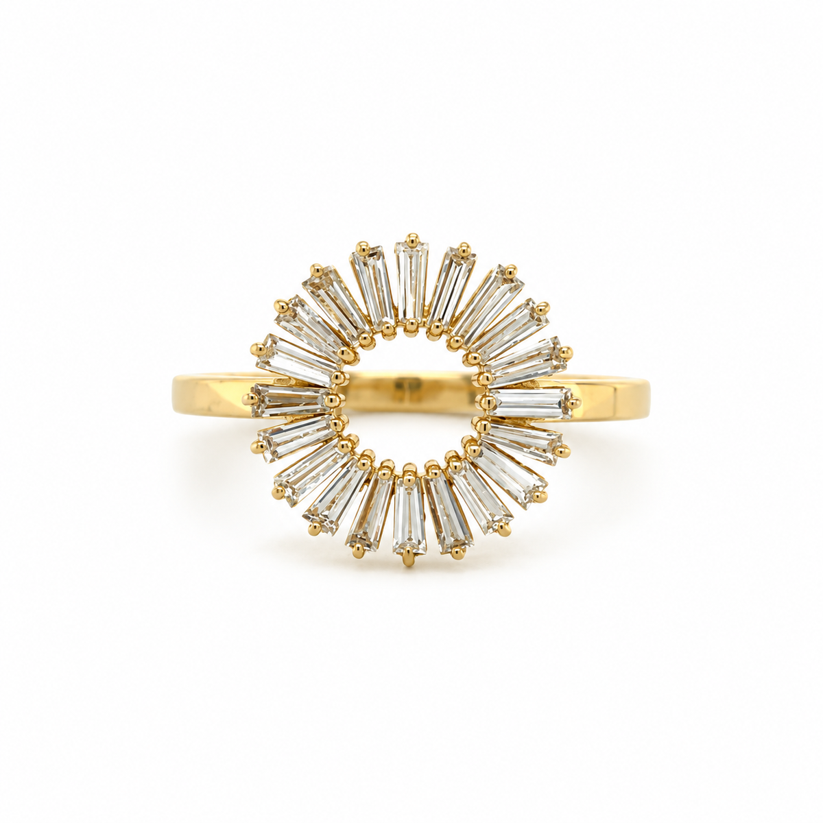 Baguette Diamond Disc Ring