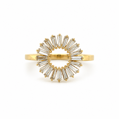 Baguette Diamond Disc Ring