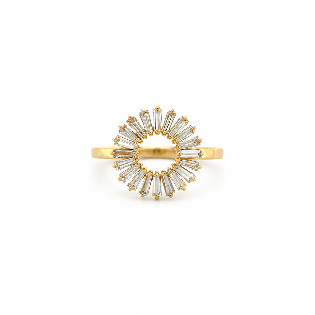 Baguette Diamond Disc Ring