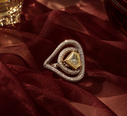 Shield Series: Yellow Shield Diamond Ring