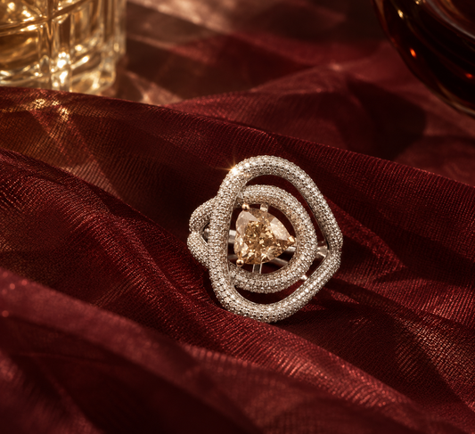 Shield Series: Pink Champagne Diamond Ring