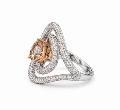 Shield Series: Pink Champagne Diamond Ring