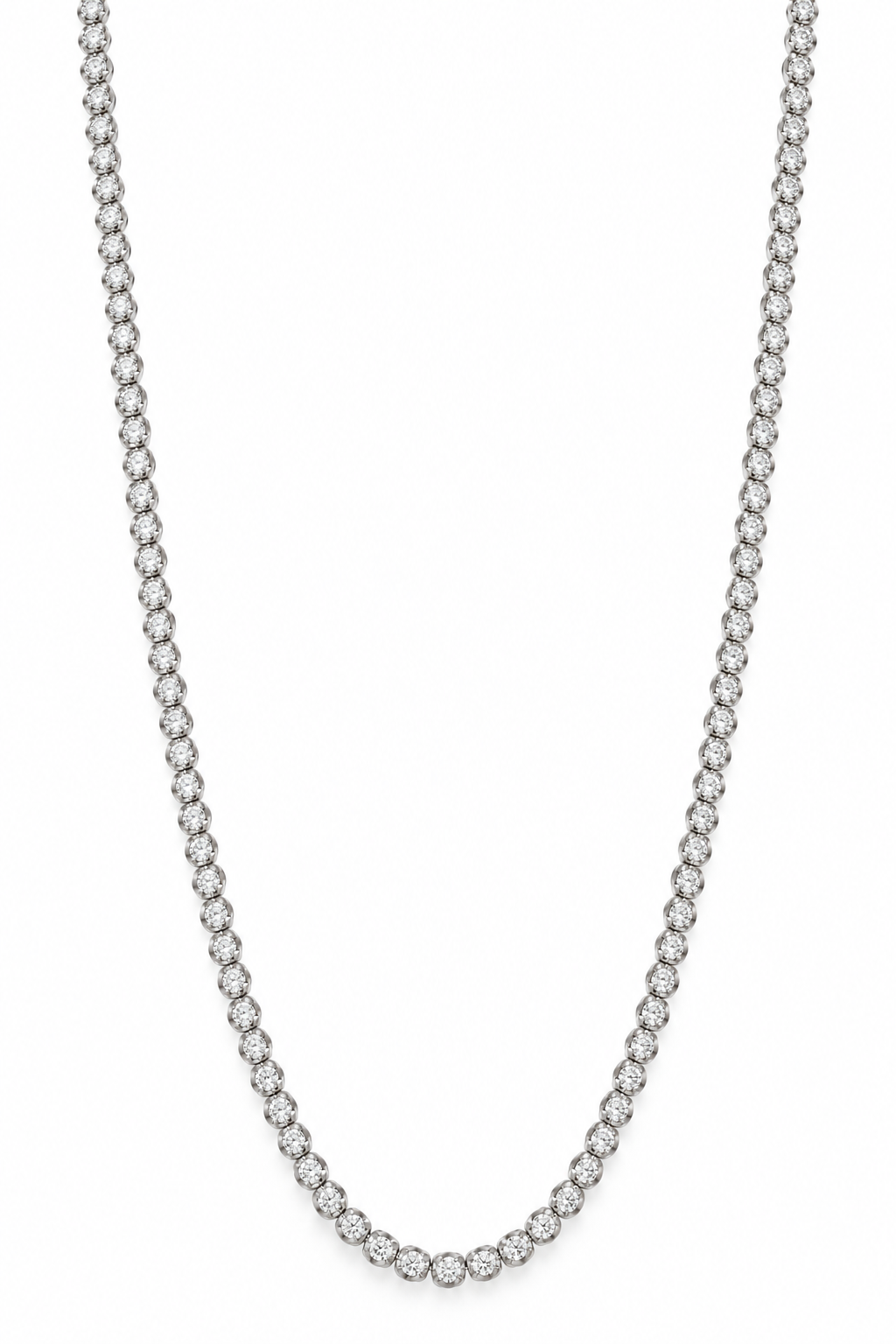 Round Diamond Buttercup Tennis Necklace